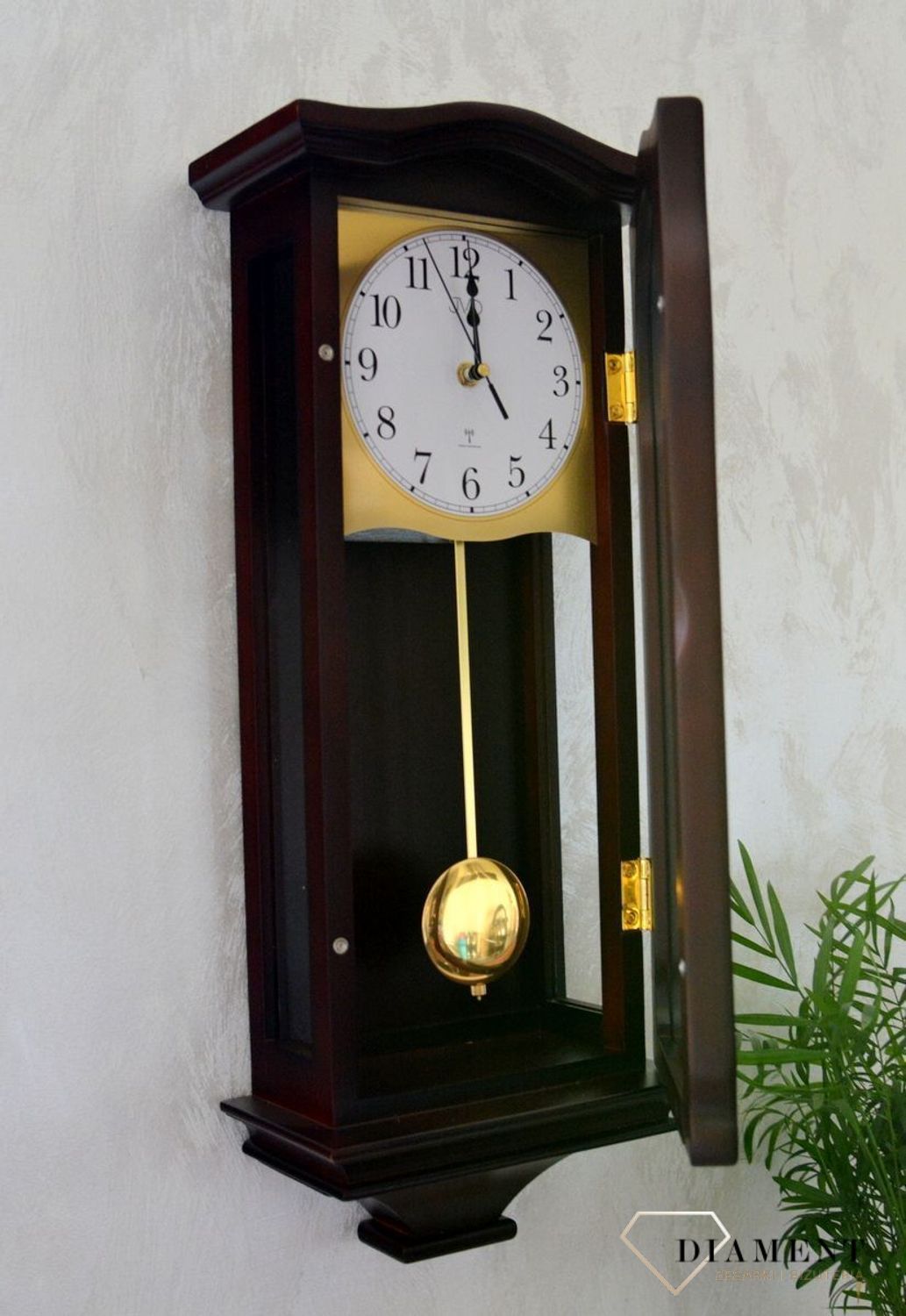 Zegar ścienny sterowany radiowo Drewniany zegar JVD NR2219.23.  Zegar atomowy drewniany.jpg