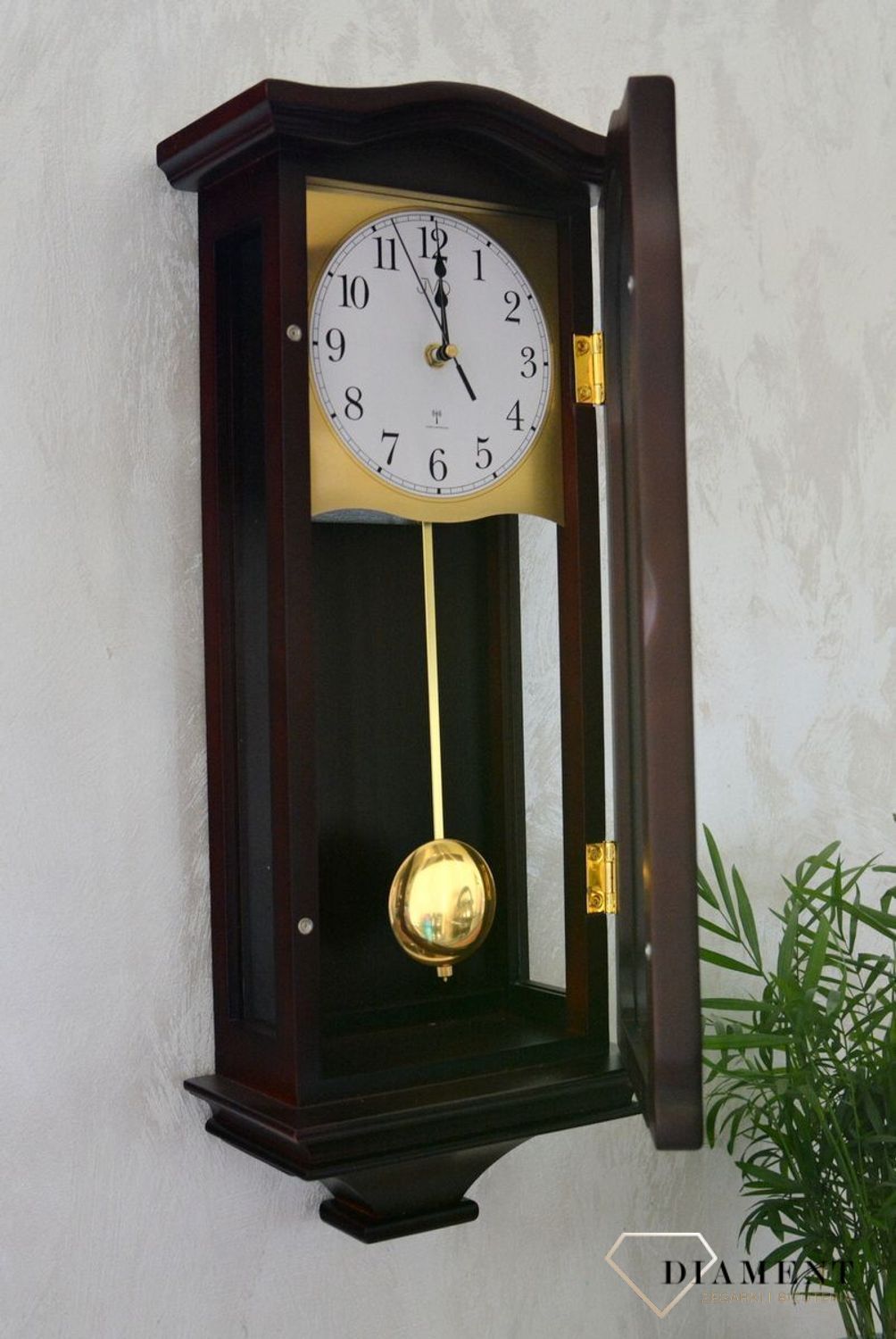 Zegar ścienny sterowany radiowo Drewniany zegar JVD NR2219.23.  Zegar atomowy drewniany.jpg