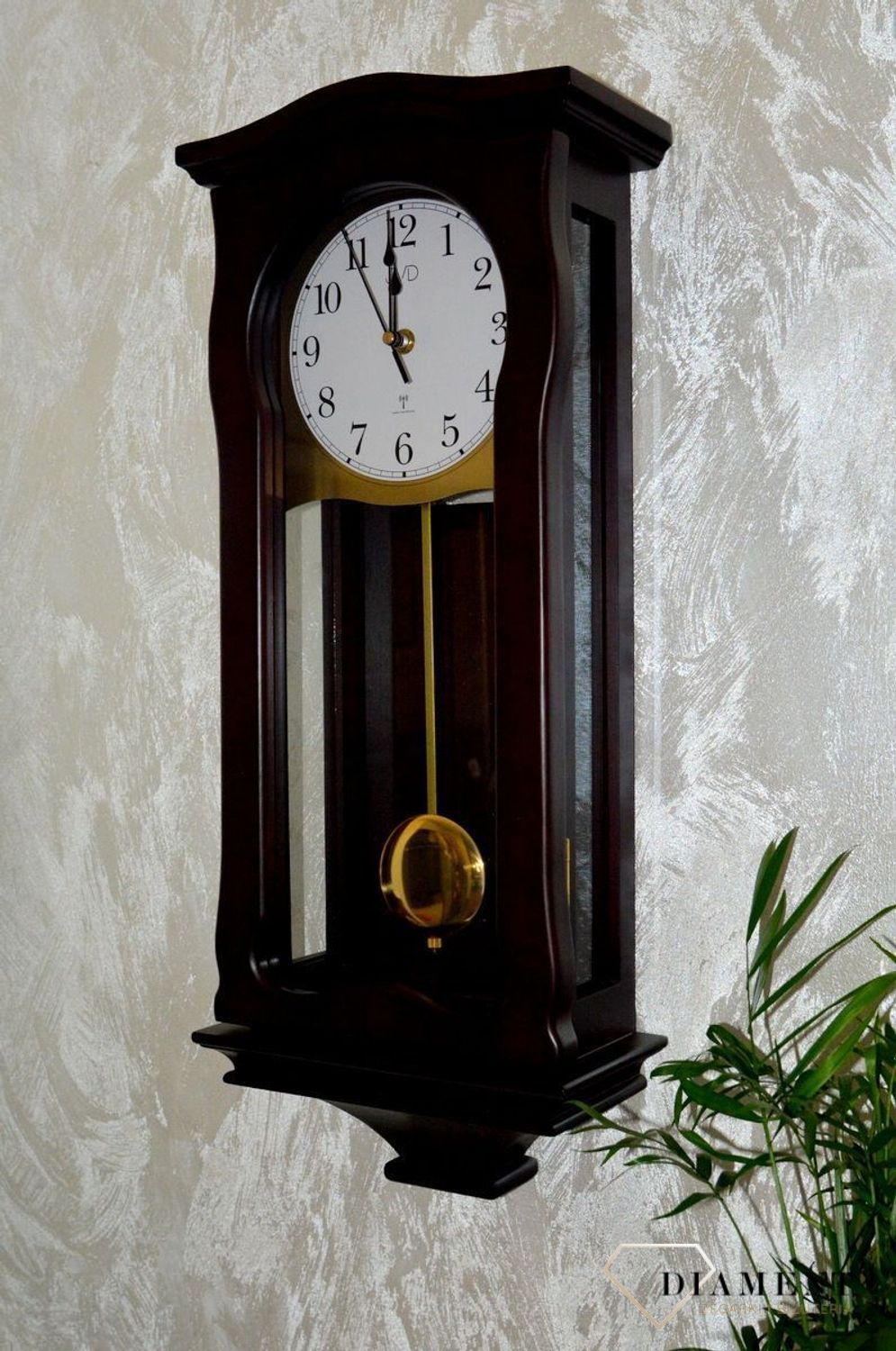 Zegar ścienny sterowany radiowo Drewniany zegar JVD NR2219.23.  Zegar atomowy drewniany.jpg