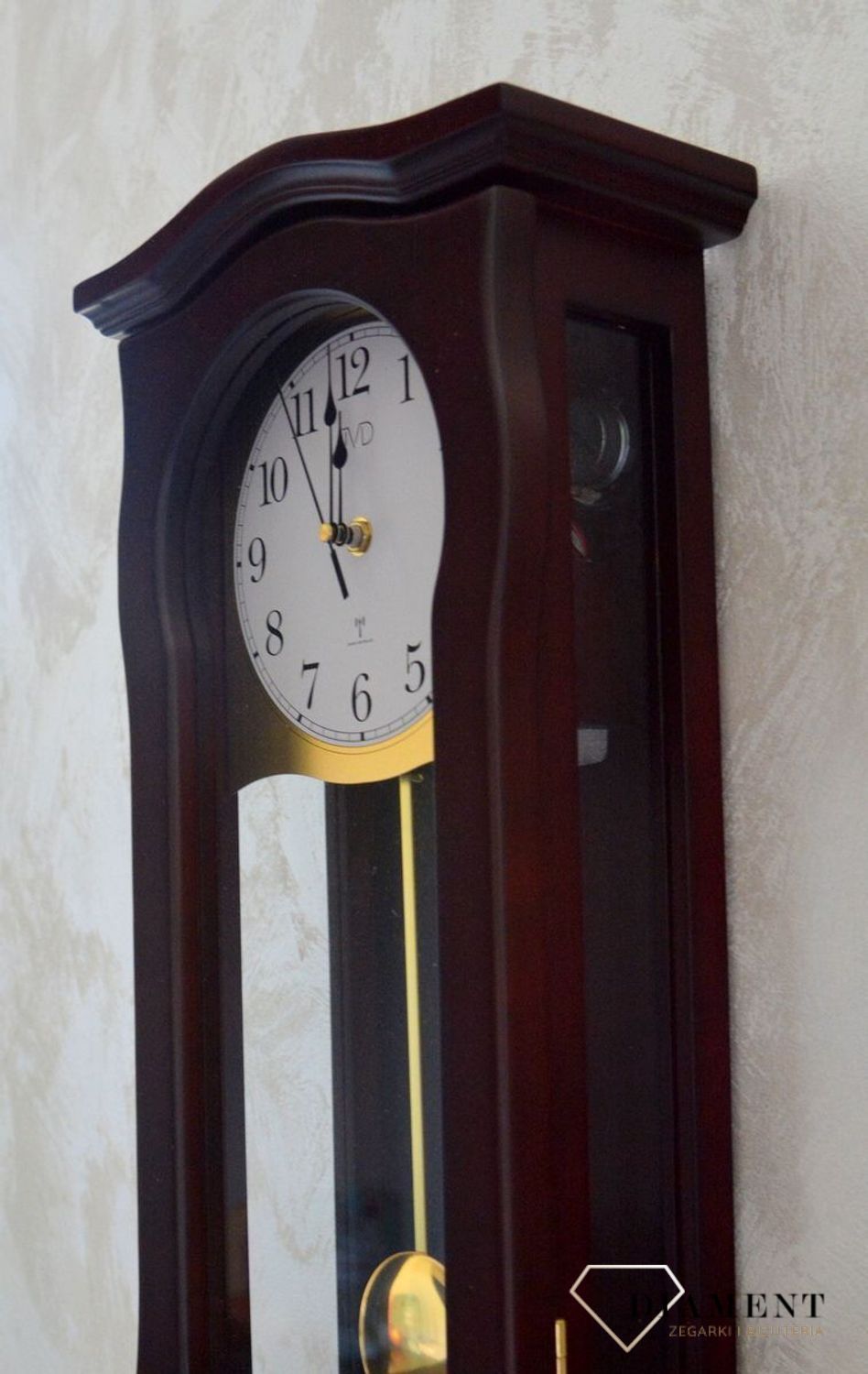 Zegar ścienny sterowany radiowo Drewniany zegar JVD NR2219.23.  Zegar atomowy drewniany.jpg