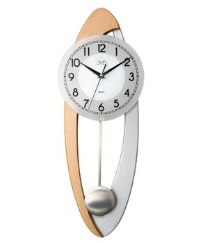 Zegar ścienny JVD z wahadłem drewniany brązowo-srebrny 59 cm NS11004.1.jpg
