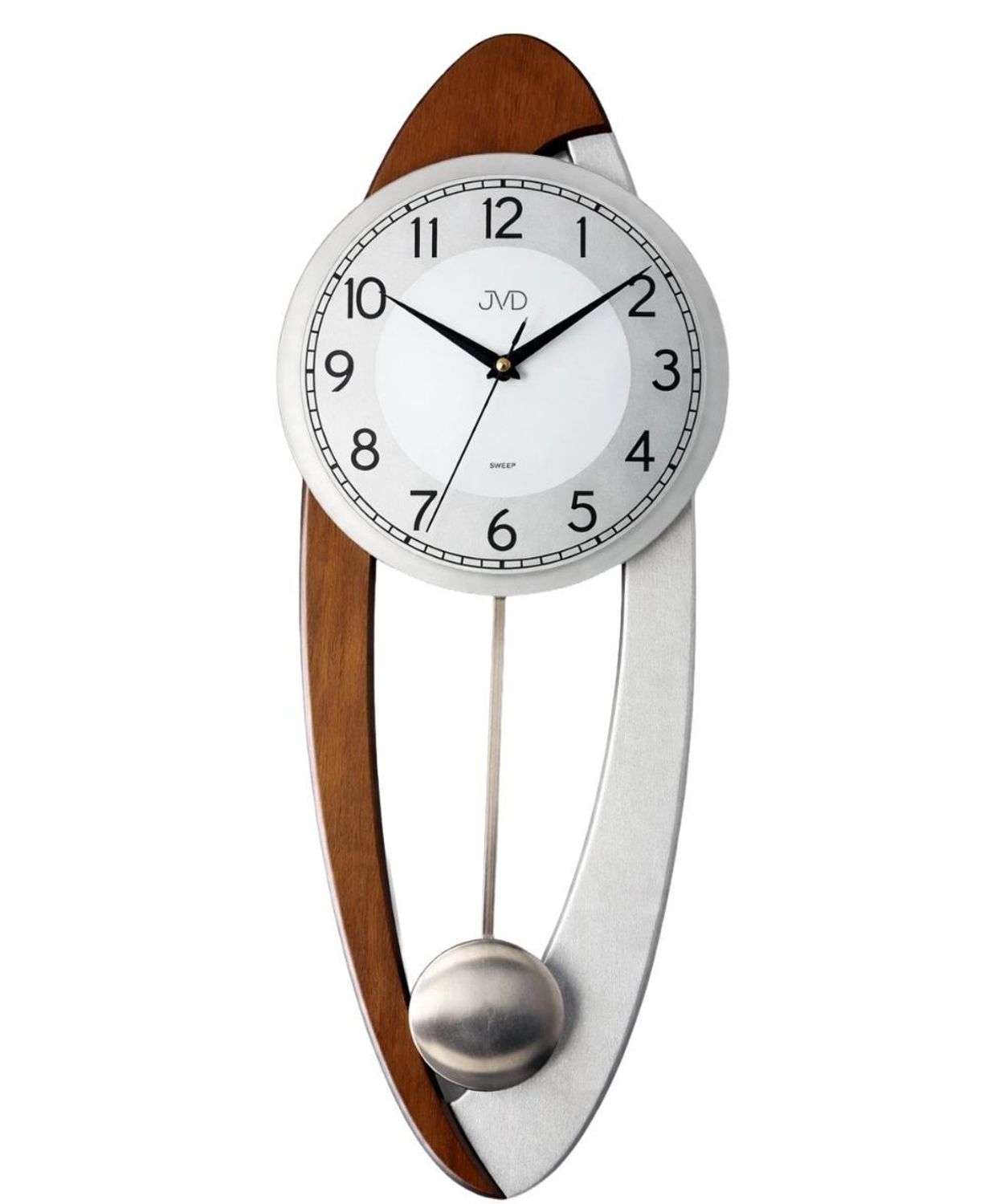 Zegar ścienny JVD z wahadłem drewniany brązowo-srebrny 59 cm NS11004.2.jpg