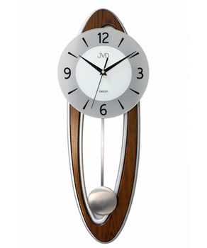 Zegar ścienny JVD z wahadłem NS18053.2 brązowy drewniany - płynący sekundnik 60 cm.jpg