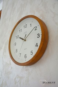 Zegar ścienny drewniany JVD NS19019.11 to zegar wykonany z drewna z czytelnymi cyframi arabskimi. Klasyczny design zegara ✓Zegary ścienne✓ Zegary drewniane (6).JPG