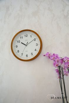 Zegar ścienny drewniany JVD NS19019.11 to zegar wykonany z drewna z czytelnymi cyframi arabskimi. Klasyczny design zegara ✓Zegary ścienne✓ Zegary drewniane (7).JPG