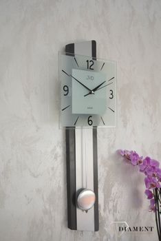 Zegar ścienny z wahadłem ze szkłem i szarym kolorem JVD NS19030.2 ✓ zegary ścienne w sklepie z zegarami Zegarki-Diament.pl  (4).JPG