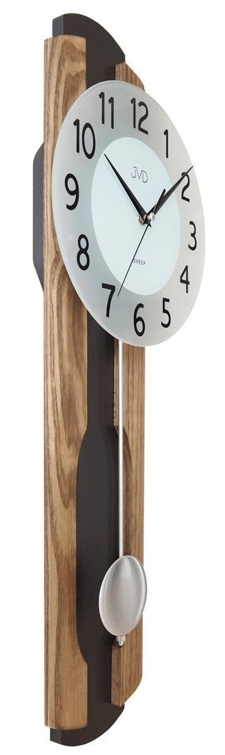 Nowoczesny zegar ścienny wiszący kwarcowy drewno i szkło NS21001 (1).jpg