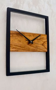 Kup elegancki zegar ścienny JVD DIA-NS22005.78XL w stylu loftowym. Nowoczesny design z drewnianymi elementami, (3).JPG