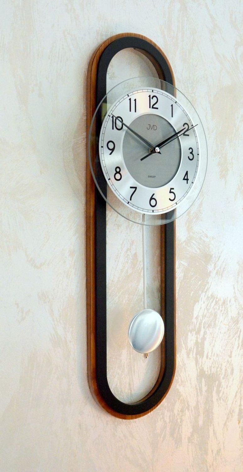 Zegar ścienny styl loftowy Drewno i czarny metal NS22010.78.jpg