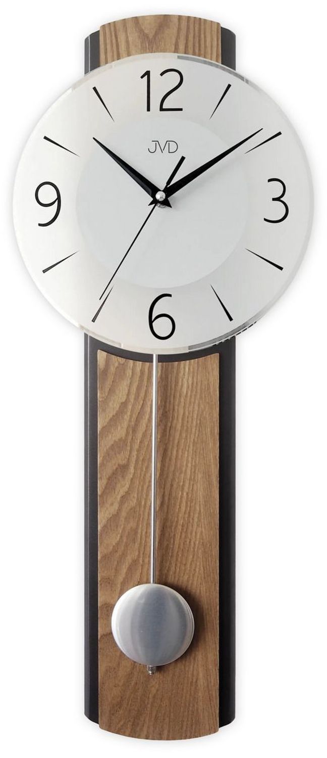 Zegar ścienny JVD NS22017.78 z drewna, płynny sekundnik, wahadło, 60 cm.jpg