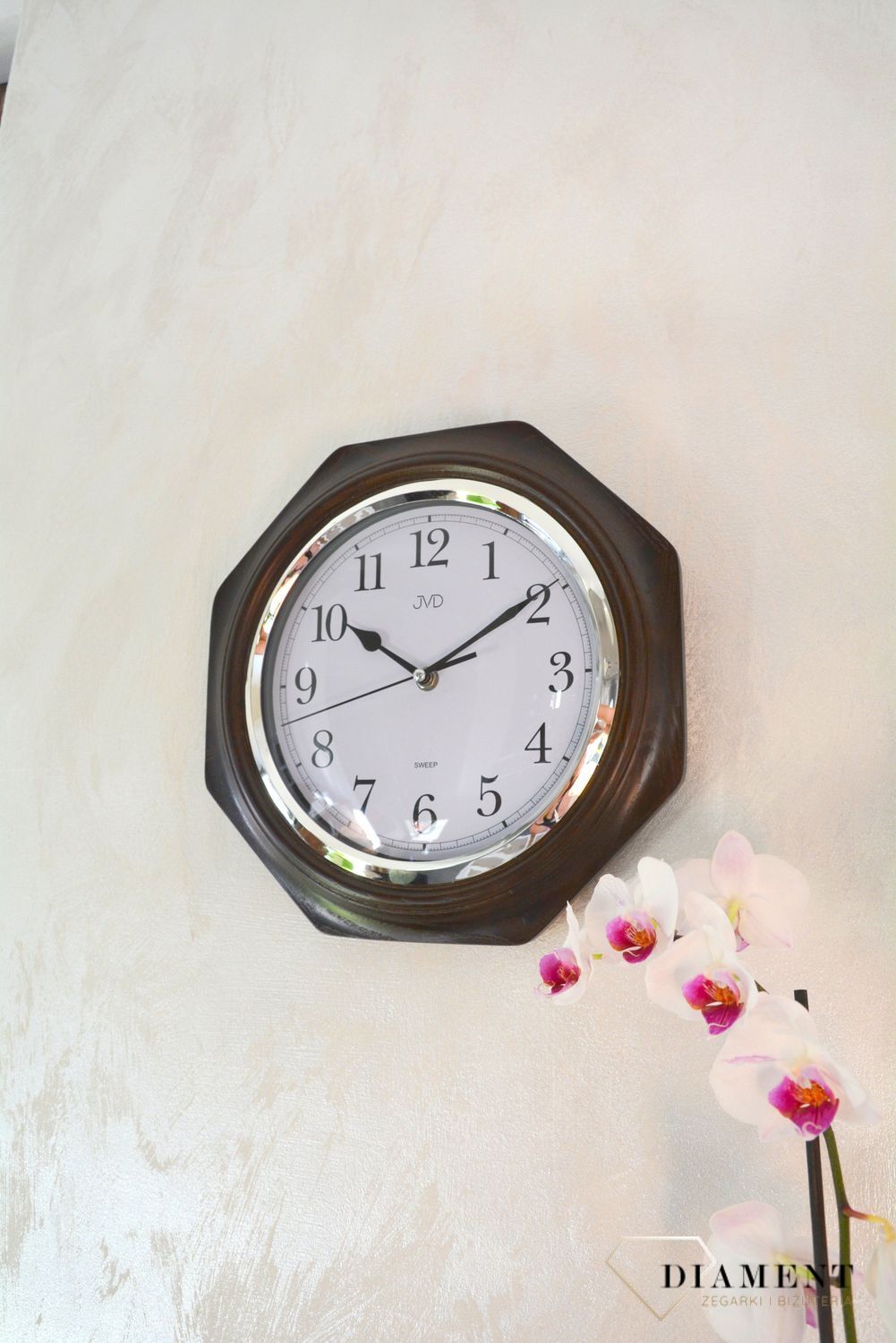 Zegar ścienny drewniany wenge JVD ✓ Zegary ścienne, zegary na ścianę ✓ zegary drewniane✓ wymarzony prezent.JPG