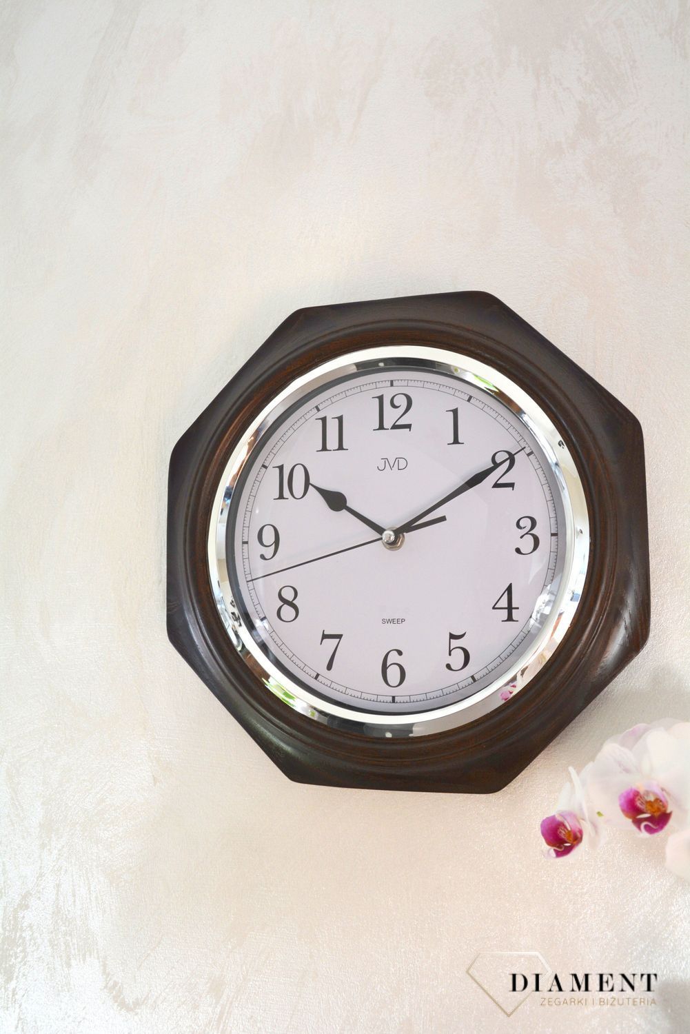 Zegar ścienny drewniany wenge JVD ✓ Zegary ścienne, zegary na ścianę ✓ zegary drewniane✓ wymarzony prezent.JPG
