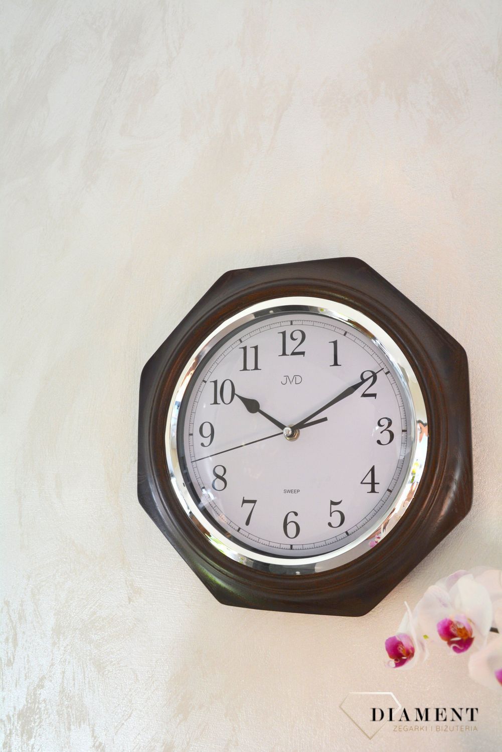 Zegar ścienny drewniany wenge JVD ✓ Zegary ścienne, zegary na ścianę ✓ zegary drewniane✓ wymarzony prezent.JPG