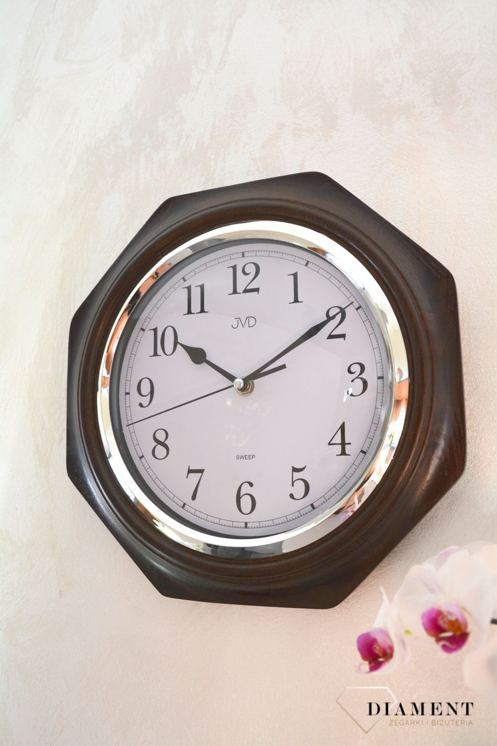 Zegar ścienny drewniany wenge JVD ✓ Zegary ścienne, zegary na ścianę ✓ zegary drewniane✓ wymarzony prezent.JPG