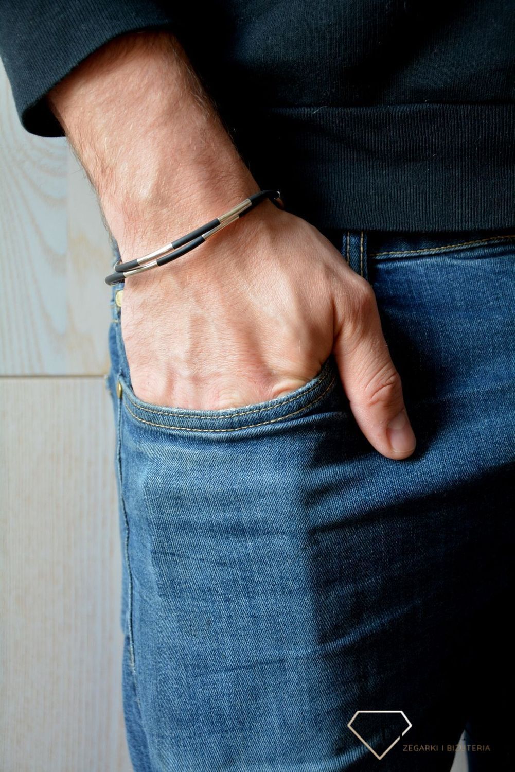 Bransoletka męska kauczuk srebro czarna DIA-NSZ-0032-925d.jpg