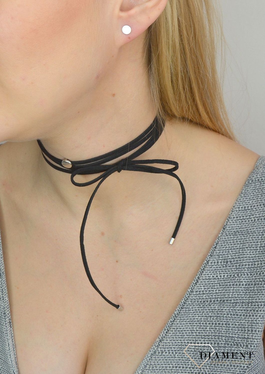 Naszyjnik choker damski czarny By Dziubeka kółeczko NIL2055 ✓Biżuteria damska.jpg