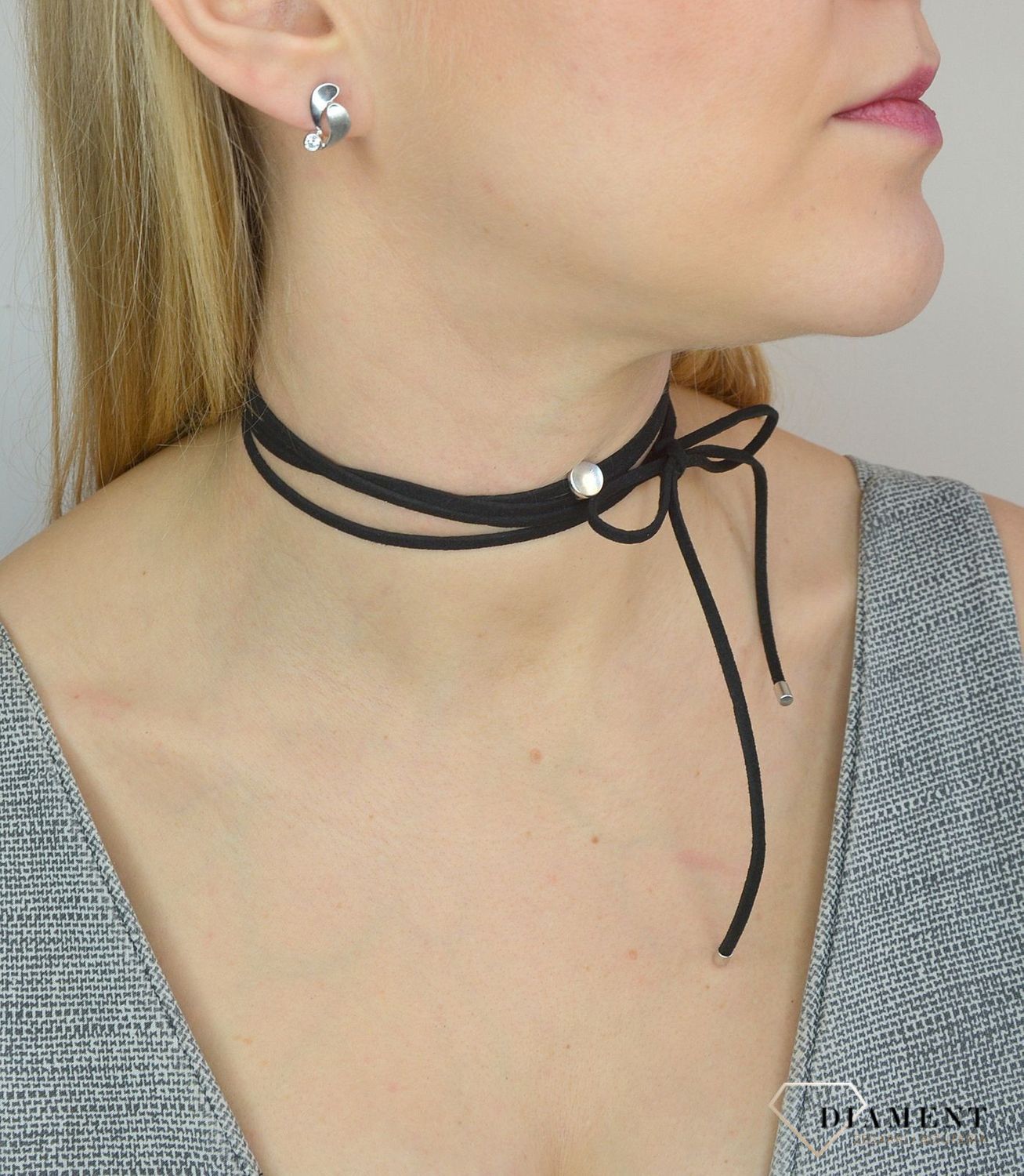 Naszyjnik choker damski czarny By Dziubeka kółeczko NIL2055 ✓Biżuteria damska.jpg