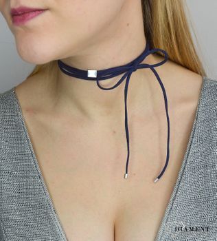 Naszyjnik choker damski granatowy By Dziubeka NIL2066 (1).JPG