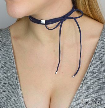 Naszyjnik choker damski granatowy By Dziubeka NIL2066 (2).JPG