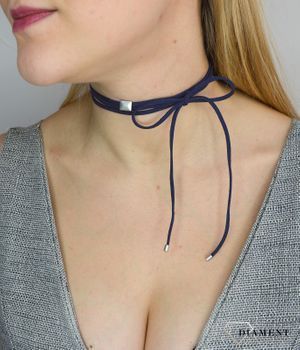 Naszyjnik choker damski granatowy By Dziubeka NIL2066 (3).JPG