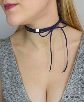 Naszyjnik choker damski granatowy By Dziubeka NIL2066 (4).JPG