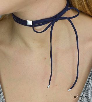 Naszyjnik choker damski granatowy By Dziubeka NIL2066 (6).JPG