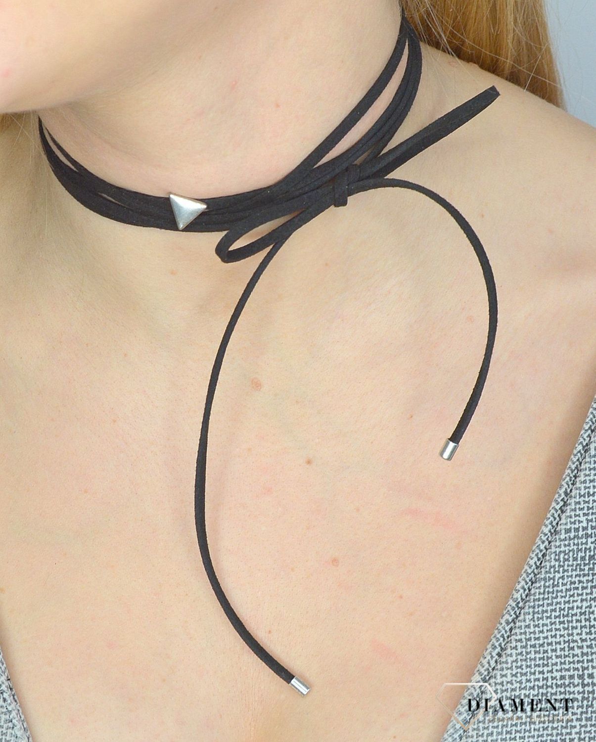 Naszyjnik choker damski czarny By Dziubeka trójkąt NIL2056 ✓Biżuteria damska ✓.jpg