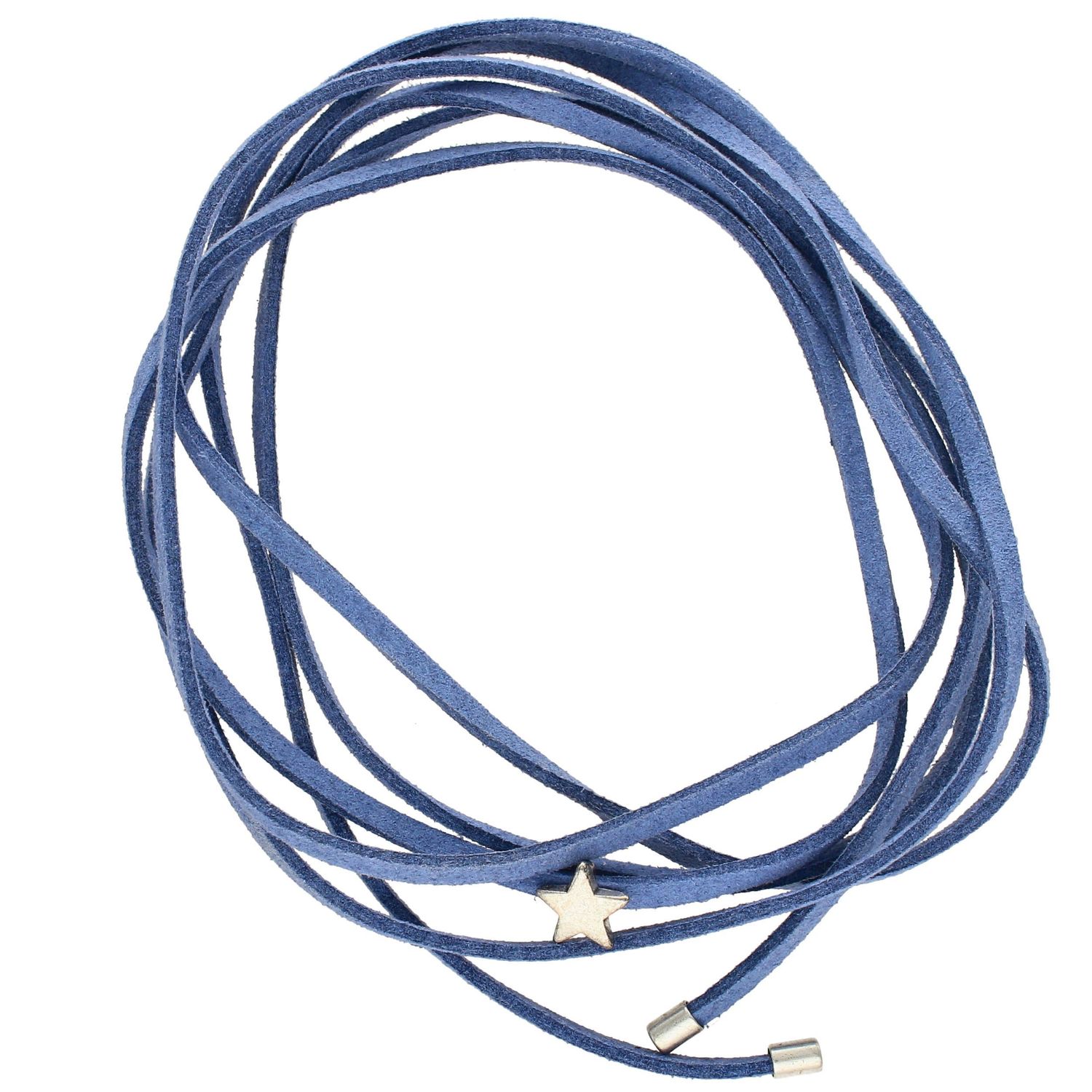 Naszyjnik choker bransoletka niebieski rzemyk z gwiazdką DIA-NSZ-0063-NIEBIESKI.jpg