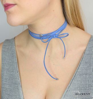 Naszyjnik choker bransoletka niebieski rzemyk z gwiazdką DIA-NSZ-0063-NIEBIESKI (2).JPG