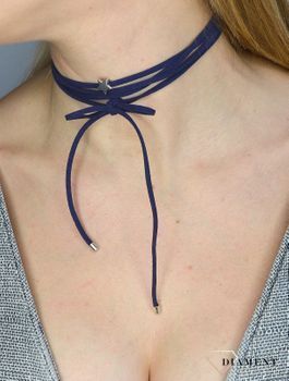 Naszyjnik choker bransoletka granatowy rzemyk z gwiazdką DIA-NSZ-0066-GRANAT (3).JPG