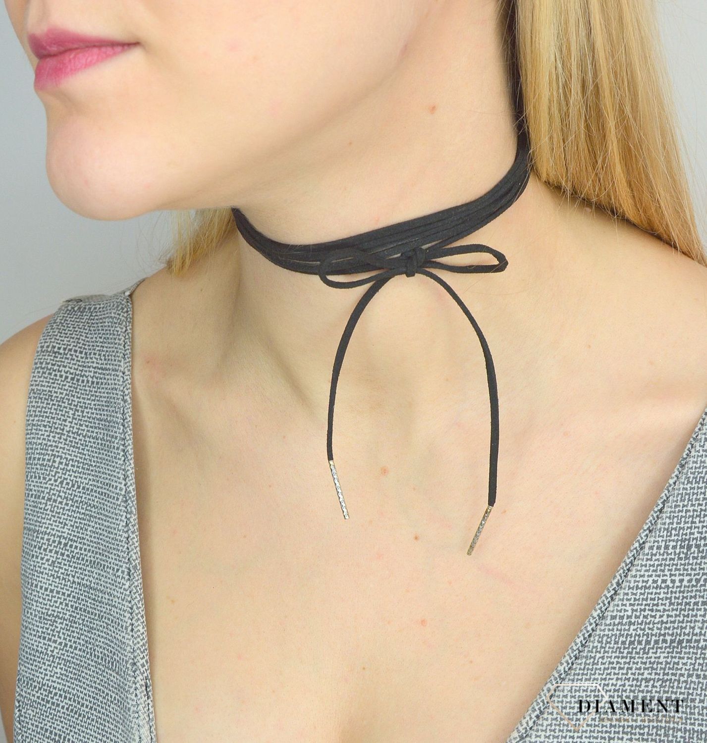 Naszyjnik choker damski czarny Choker ✓Biżuteria damska ✓ Prezent dla mamy.jpg