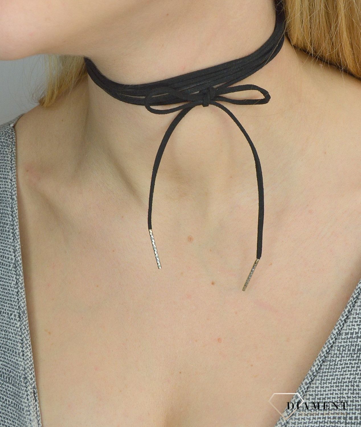 Naszyjnik choker damski czarny Choker ✓Biżuteria damska ✓ Prezent dla mamy.jpg