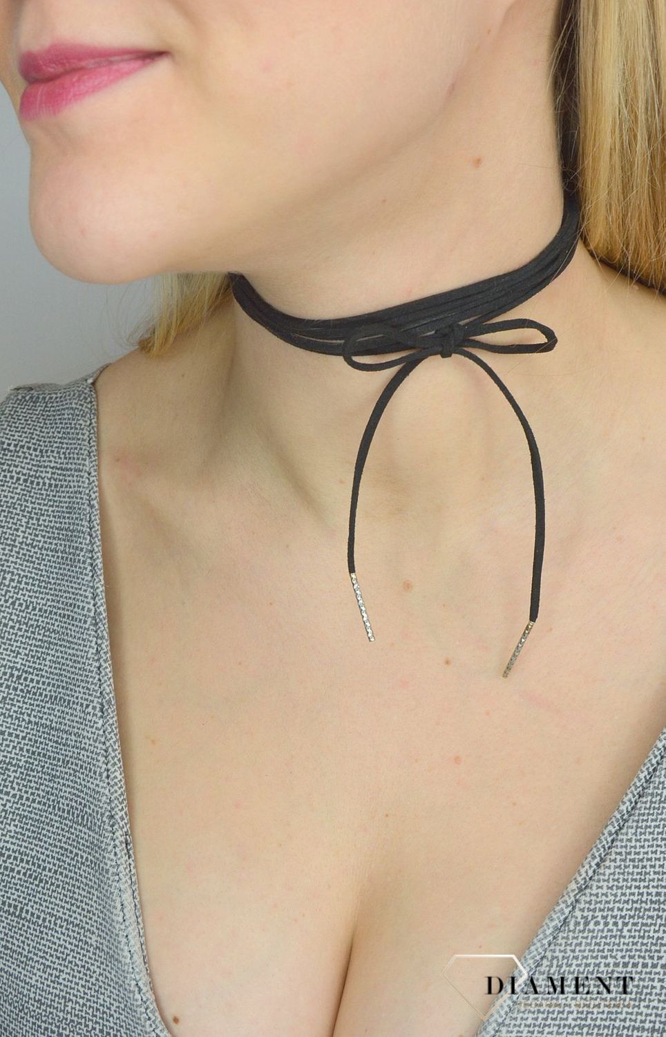 Naszyjnik choker damski czarny Choker ✓Biżuteria damska ✓ Prezent dla mamy.jpg