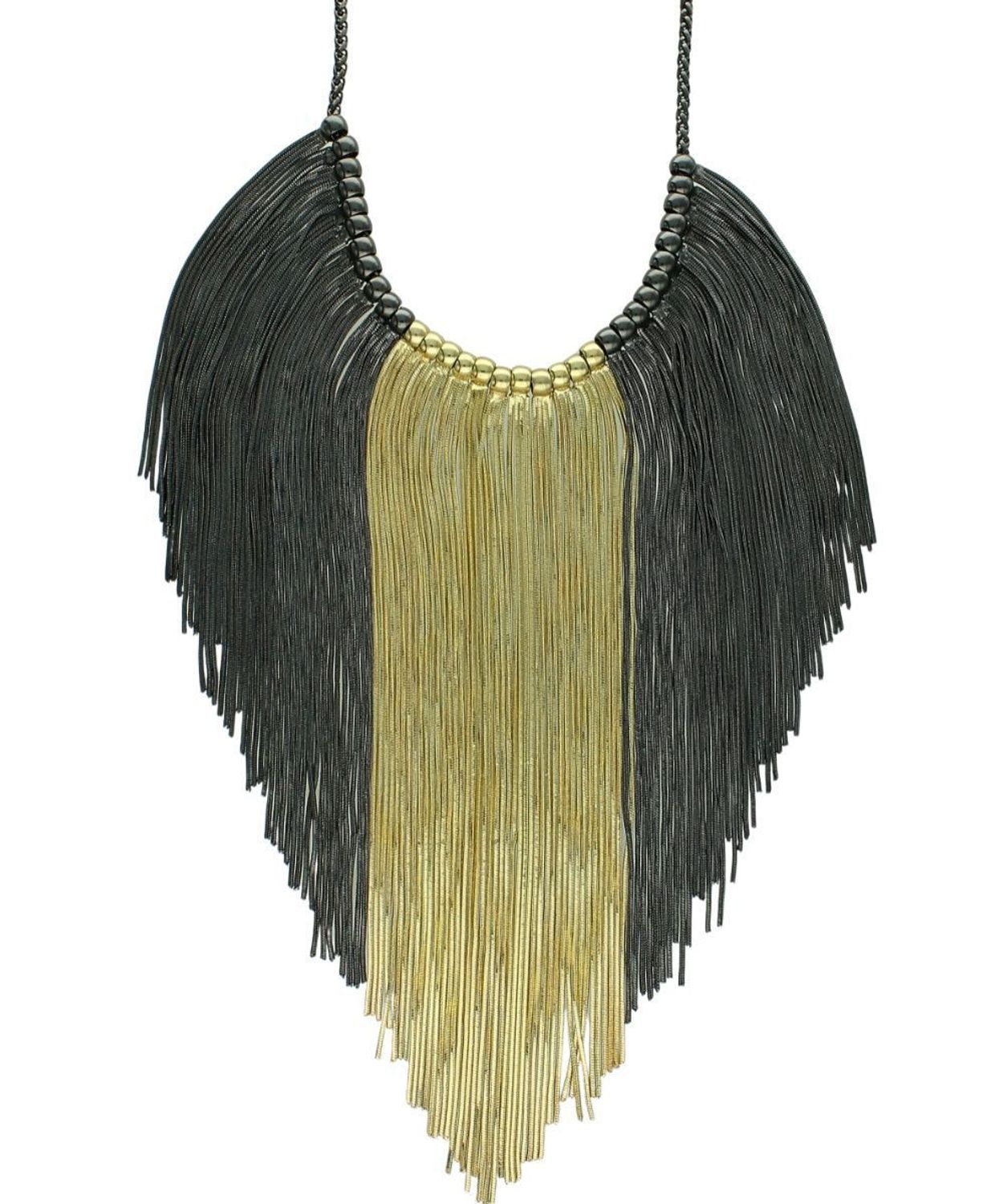 Naszyjnik damski czarno-złoty z łańcuszkami – nowoczesna elegancka biżuteria fashion.jpg