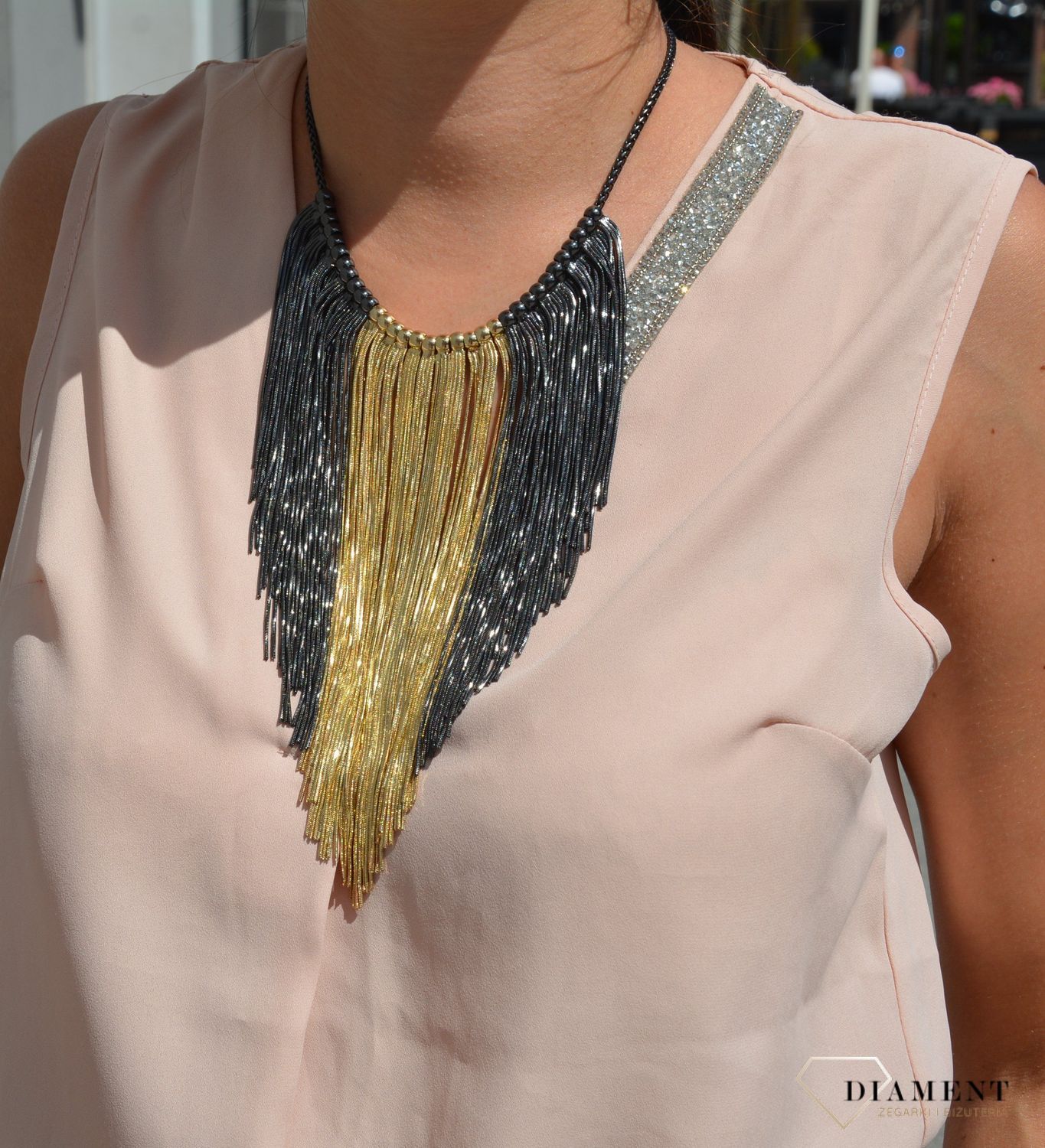 Naszyjnik damski w złoto czarnej kolorystyce.jpg