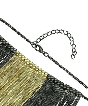 Naszyjnik damski czarno-złoty z łańcuszkami – nowoczesna elegancka biżuteria fashion zapięcie.jpg