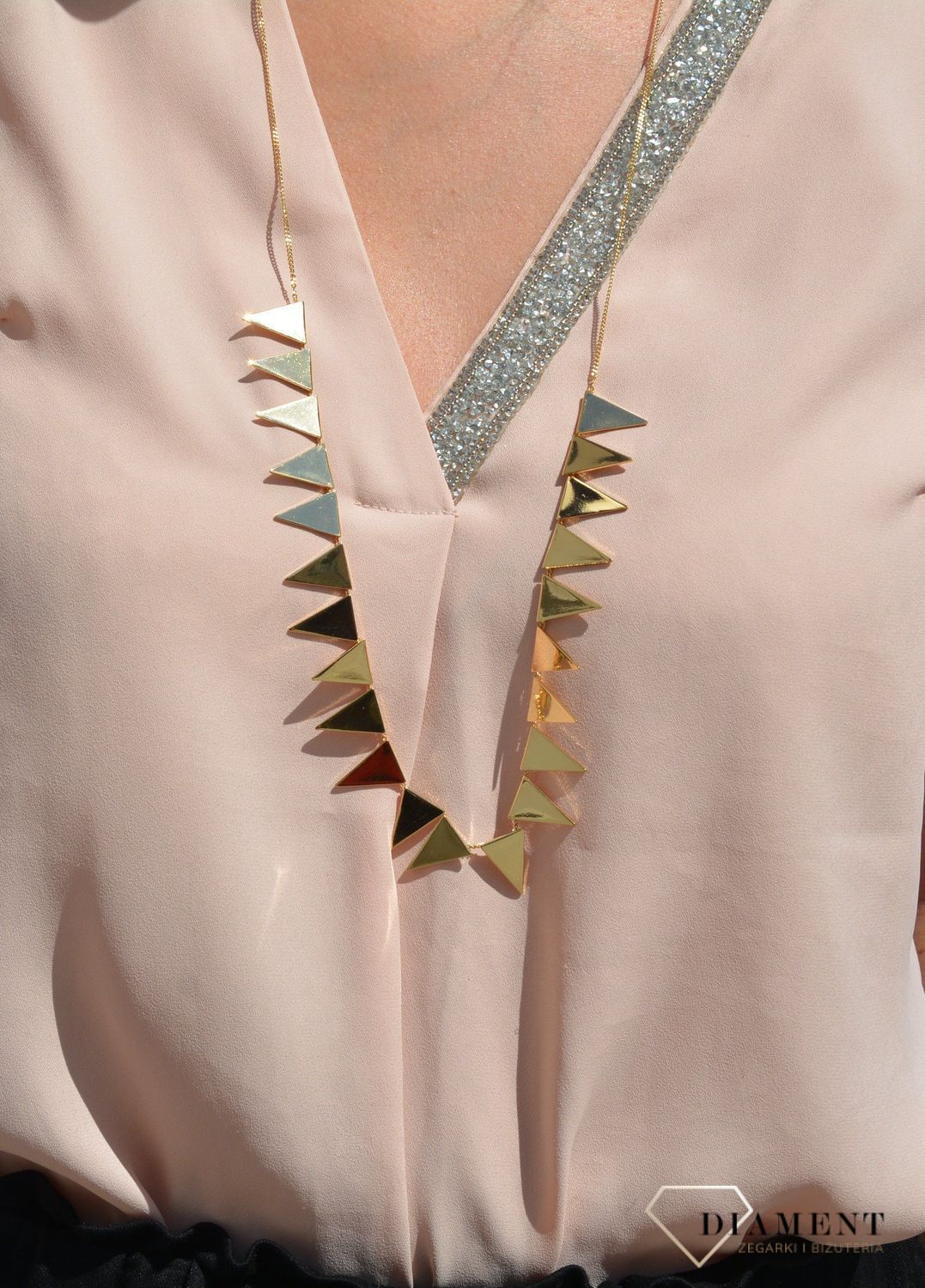 Naszyjnik damski pozłacany trójkąty.jpg