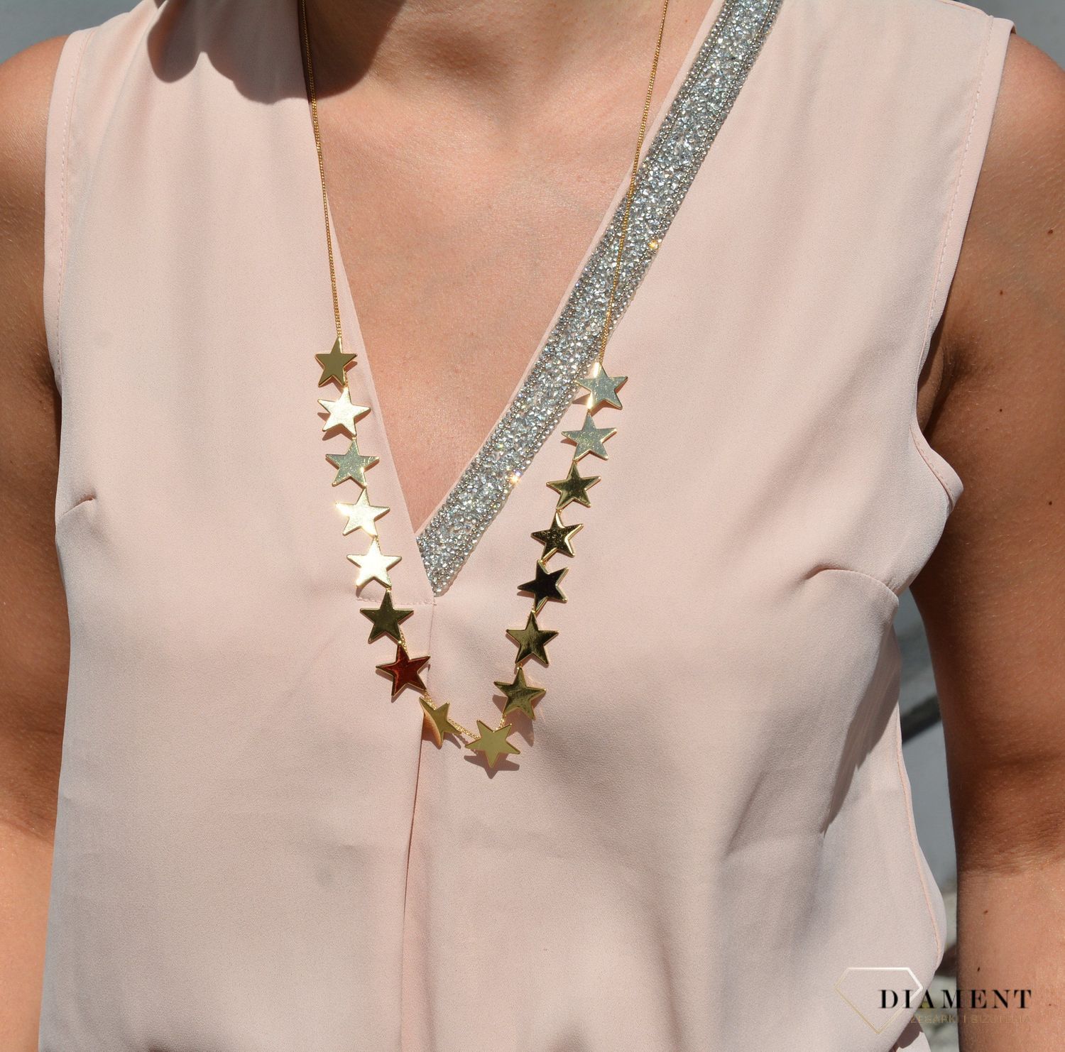 Naszyjnik damski pozłacany gwiazdki.jpg