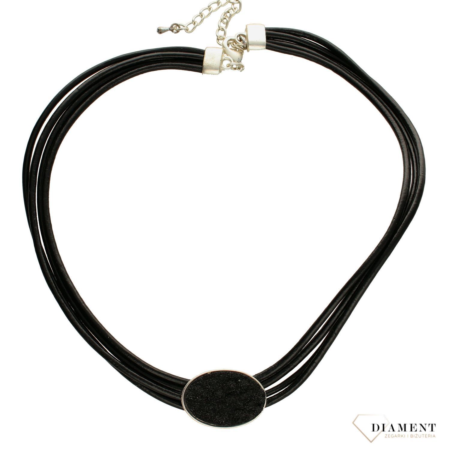 Naszyjnik damski skórzany z kamieniem węglowym.jpg
