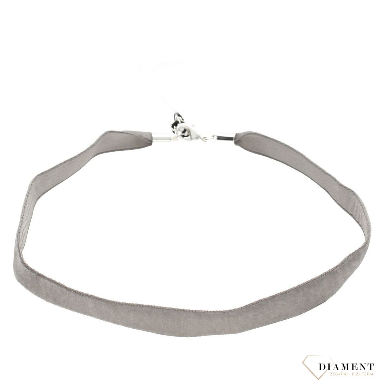 Naszyjnik choker szara wstążka DIA-NSZ-0275-INNE (2).jpg