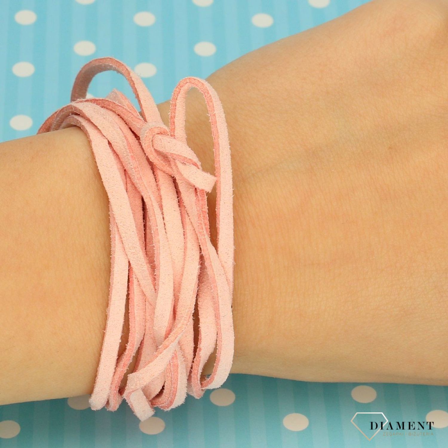 Naszyjnik choker różowy rzemyk z gwiazdką DIA-NSZ-0276-INNE (1).jpg