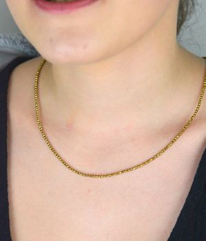 Srebrny naszyjnik 925 z hematytem tytanowym – 42 cm  Elegancka biżuteria Stylowy naszyjnik ze srebra próby 925 z tytanowym hematytem. Długość 42 cm, zapięcie na karabińczyk (4).JPG