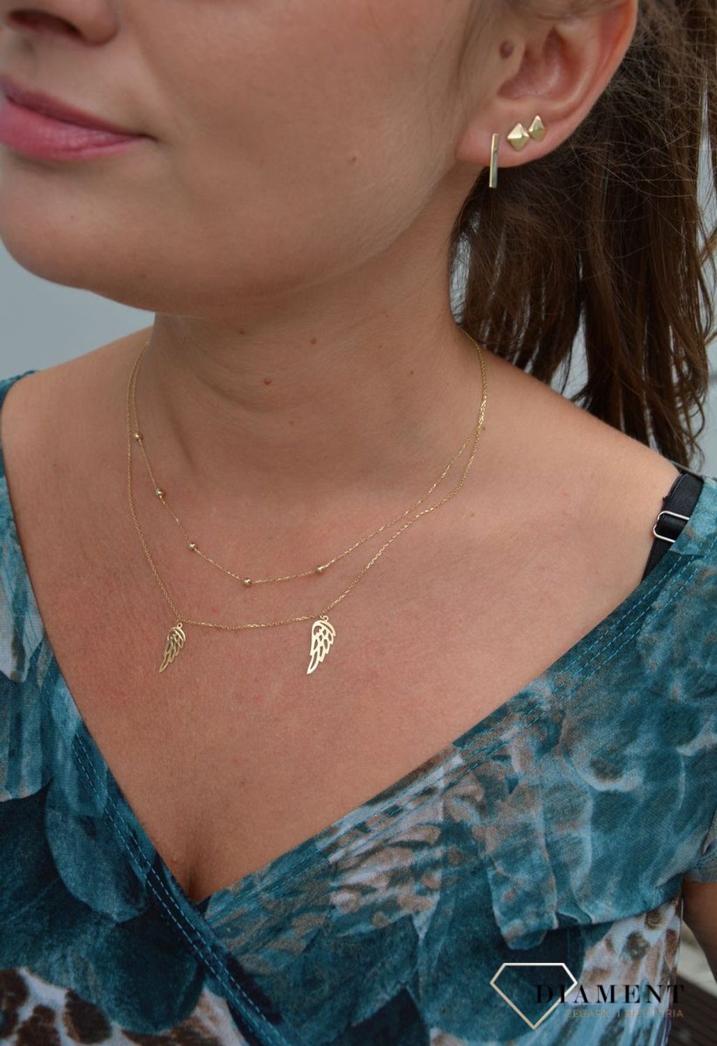 Złoty naszyjnik 585 'pięć drobnych kuleczek' DIA-NSZ-0407-585.jpg