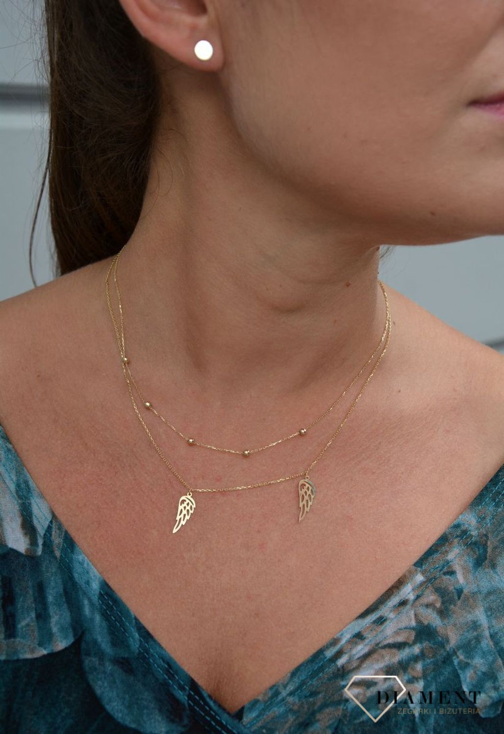Złoty naszyjnik 585 'pięć drobnych kuleczek' DIA-NSZ-0407-585.jpg
