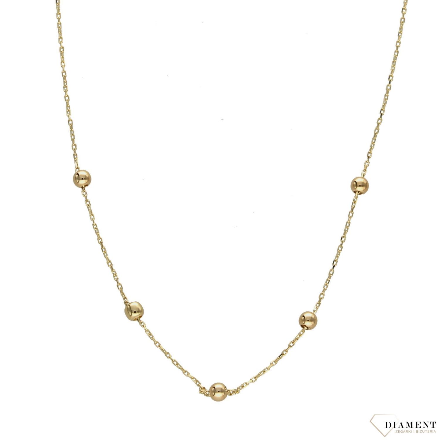 Złoty naszyjnik 585 'pięć drobnych kuleczek' DIA-NSZ-0407-585.jpg