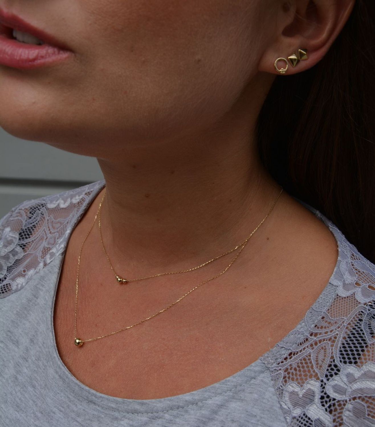 Złoty naszyjnik celebrytka 585 podwójny łańcuszek z kuleczkami DIA-NSZ-0408-585.jpg