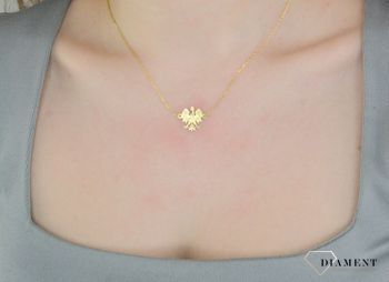 Naszyjnik damski celebrytka pozłacany 'Godło Polski' Orzełek DIA-NSZ-0487-925 ✅ Naszyjnik w kolorze złotym wykonany z wysokiej jakości srebra z zawieszką w kształcie orzełka55.JPG