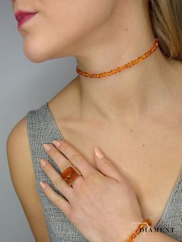 Naszyjnik choker z bursztynu DIA-NSZ-0587-INNE to propozycja od sklepu jubilerskiego Diament. Biżuteria dla osoby, która lubi okazałość i elegancje w swoich stylizacjach (2).JPG