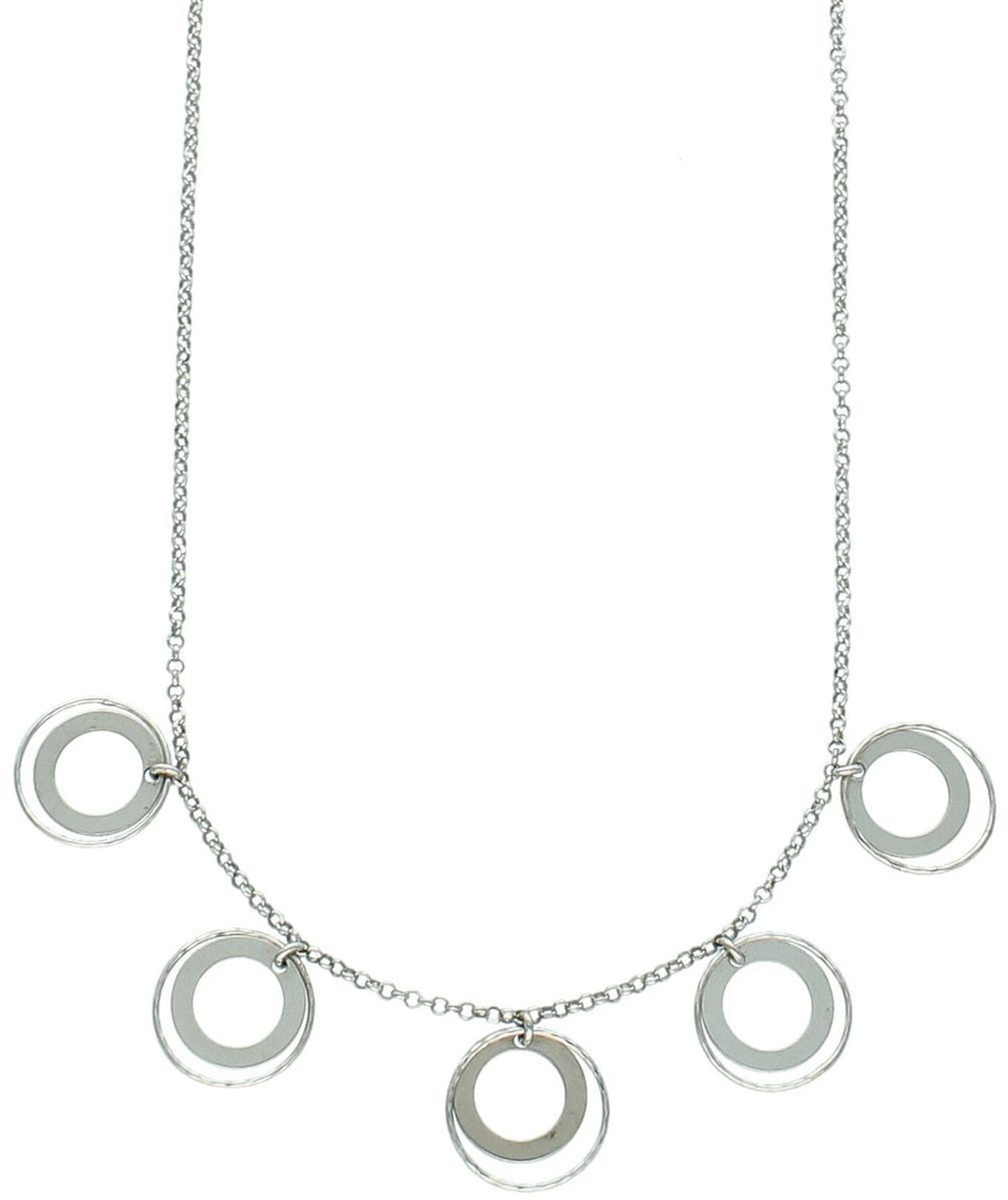 Naszyjnik damski srebrny 925 DIA-NSZ-0707-925 z wiszącymi otwartymi kółeczkami, długość 42+2 cm, waga 4,34 g. Delikatny i elegancki dodatek na każdą okazję.1.jpg