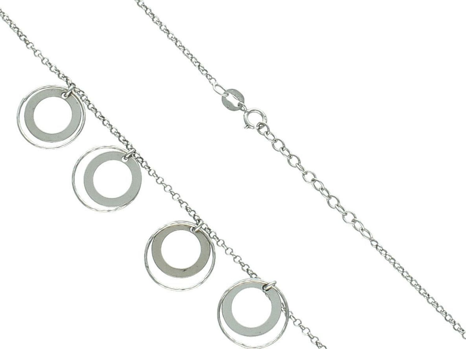 Naszyjnik damski srebrny 925 DIA-NSZ-0707-925 z wiszącymi otwartymi kółeczkami, długość 42+2 cm, waga 4,34 g. Delikatny i elegancki dodatek na każdą okazję.1.jpg